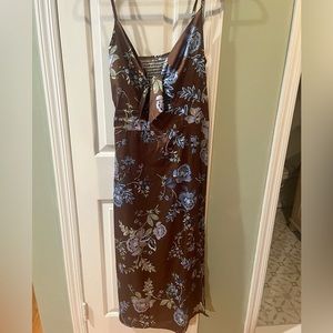 Brown with blue flowers Amazon dress